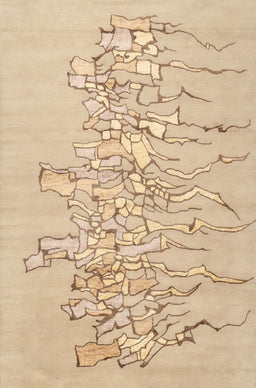 Contemporary Sand Brown Modern Rug, con2301