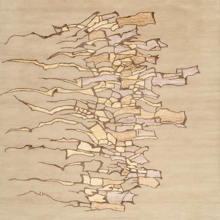 Sideview of Machine Washable Contemporary Sand Brown Rug, wshcon2301