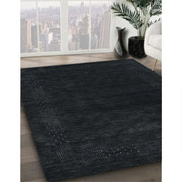 Contemporary Gunmetal Green Modern Rug, con2303