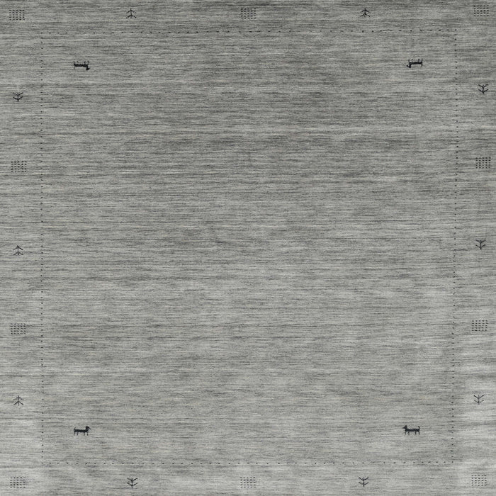 Square Contemporary Dark Gray Modern Rug, con2305