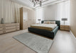 Contemporary Dark Gray Modern Rug in a Bedroom, con2305