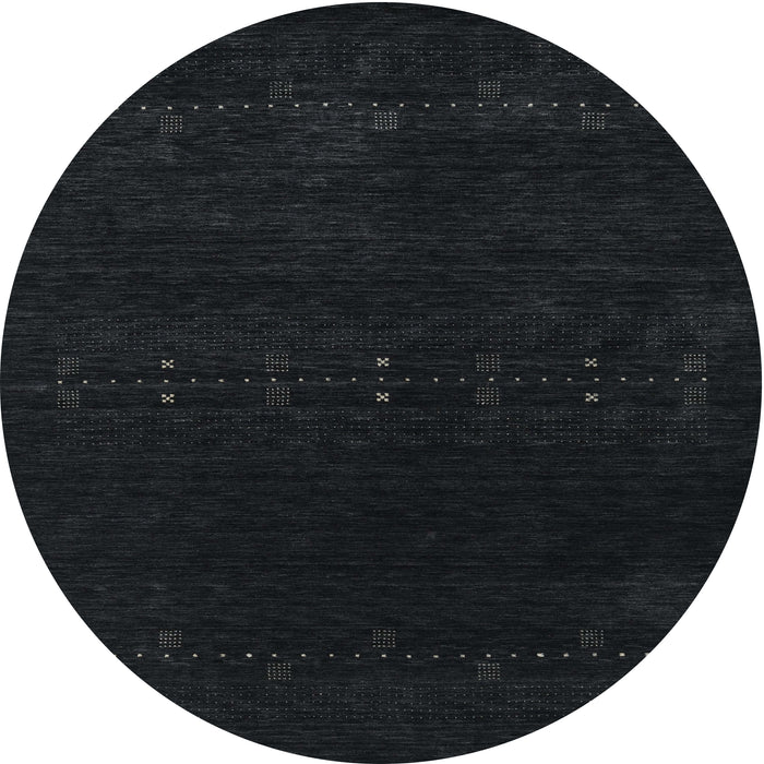 Sideview of Contemporary Gunmetal Green Modern Rug, con2307