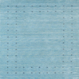Square Contemporary Denim Blue Modern Rug, con2308
