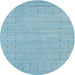 Sideview of Contemporary Denim Blue Modern Rug, con2308