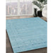 Contemporary Denim Blue Modern Rug in Family Room, con2308