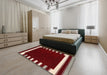 Contemporary Light French Beige Brown Modern Rug in a Bedroom, con2313