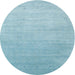 Square Machine Washable Contemporary Sky Blue Rug, wshcon2314