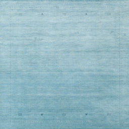 Sideview of Machine Washable Contemporary Sky Blue Rug, wshcon2314