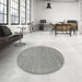 Round Machine Washable Contemporary Dark Gray Rug in a Office, wshcon2316