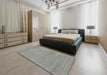 Contemporary Dark Gray Modern Rug in a Bedroom, con2316