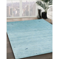 Contemporary Sky Blue Modern Rug, con2318