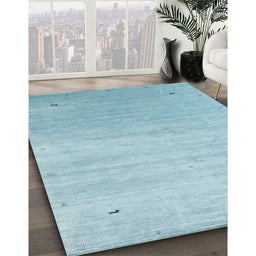 Machine Washable Contemporary Sky Blue Rug in a Family Room, wshcon2318