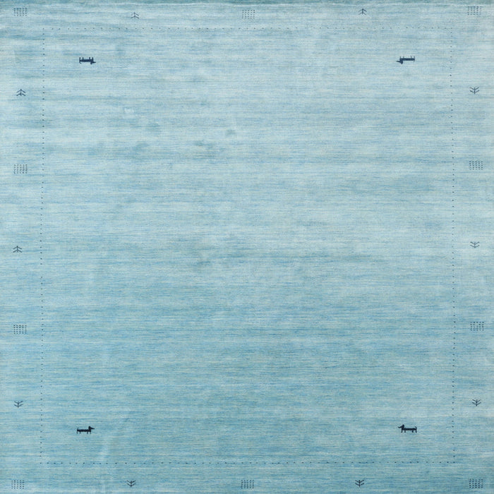 Sideview of Machine Washable Contemporary Sky Blue Rug, wshcon2318