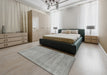 Contemporary Dark Gray Modern Rug in a Bedroom, con2319