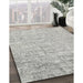 Contemporary Gray Modern Rug in Family Room, con2323