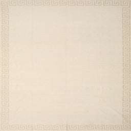 Sideview of Machine Washable Contemporary Navajo White Rug, wshcon2324