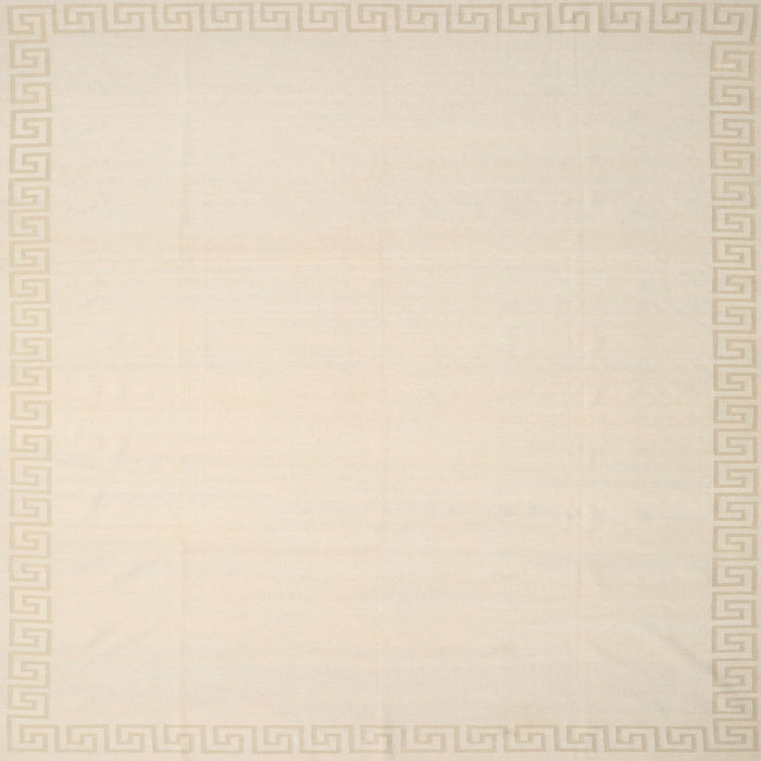Sideview of Machine Washable Contemporary Navajo White Rug, wshcon2324