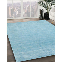 Machine Washable Contemporary LightSky Blue Rug in a Family Room, wshcon2327