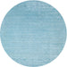 Sideview of Contemporary Light Sky Blue Modern Rug, con2327