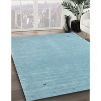 Contemporary Denim Blue Modern Rug, con2329