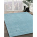 Contemporary Denim Blue Modern Rug in Family Room, con2329