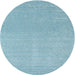 Square Machine Washable Contemporary Denim Blue Rug, wshcon2329