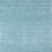 Square Contemporary Denim Blue Modern Rug, con2329