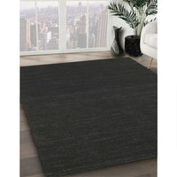 Contemporary Charcoal Black Modern Rug, con232