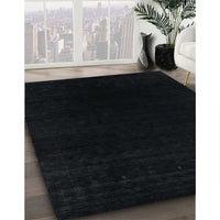 Contemporary Black Modern Rug, con2331