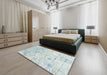 Machine Washable Contemporary Gainsboro Gray Rug in a Bedroom, wshcon2332