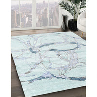 Contemporary Pale Blue Modern Rug, con2333