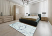 Contemporary Pale Blue Modern Rug in a Bedroom, con2333