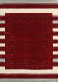 Machine Washable Contemporary Cranberry Red Rug, wshcon2335