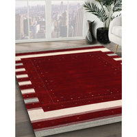 Contemporary Cranberry Red Modern Rug, con2335