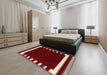 Machine Washable Contemporary Cranberry Red Rug in a Bedroom, wshcon2335