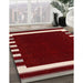 Contemporary Cranberry Red Modern Rug in Family Room, con2335