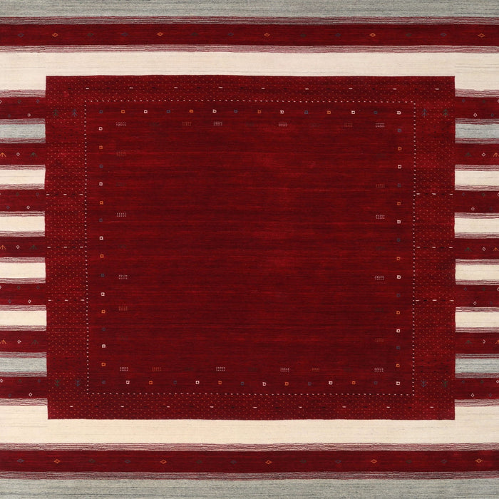 Sideview of Machine Washable Contemporary Cranberry Red Rug, wshcon2335