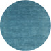 Sideview of Contemporary Blue Ivy Blue Modern Rug, con2337