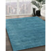 Contemporary Blue Ivy Blue Modern Rug in Family Room, con2337