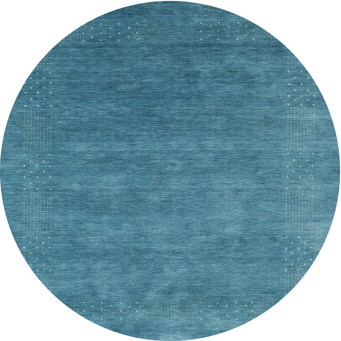 Square Machine Washable Contemporary Blue Ivy Blue Rug, wshcon2337