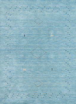 Machine Washable Contemporary Sky Blue Rug, wshcon2338
