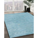 Contemporary Sky Blue Modern Rug in Family Room, con2338