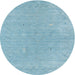 Sideview of Contemporary Sky Blue Modern Rug, con2338