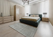 Machine Washable Contemporary Dark Gray Rug in a Bedroom, wshcon2339