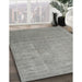 Contemporary Dark Gray Modern Rug in Family Room, con2339