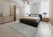 Contemporary Dark Gray Modern Rug in a Bedroom, con2340