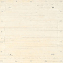 Square Contemporary Peach Beige Solid Rug, con2344