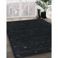 Contemporary Gunmetal Green Modern Rug, con2345