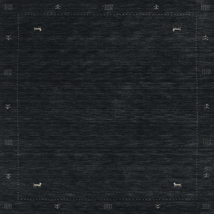 Square Contemporary Gunmetal Green Modern Rug, con2345