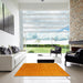 Square Contemporary Orange Red Modern Rug in a Living Room, con2347